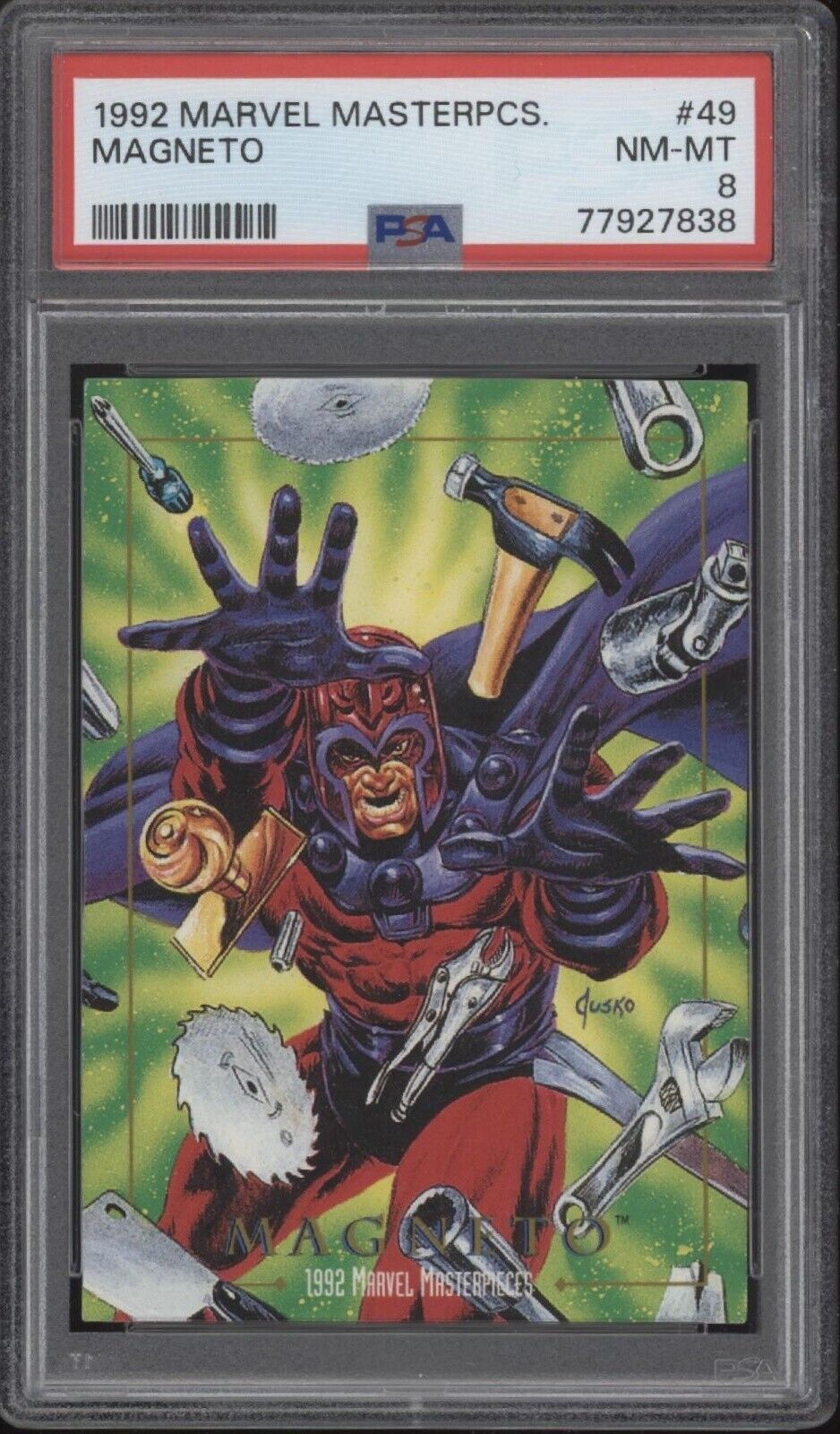 Magneto 1992 Skybox Marvel Masterpieces #49 PSA 8