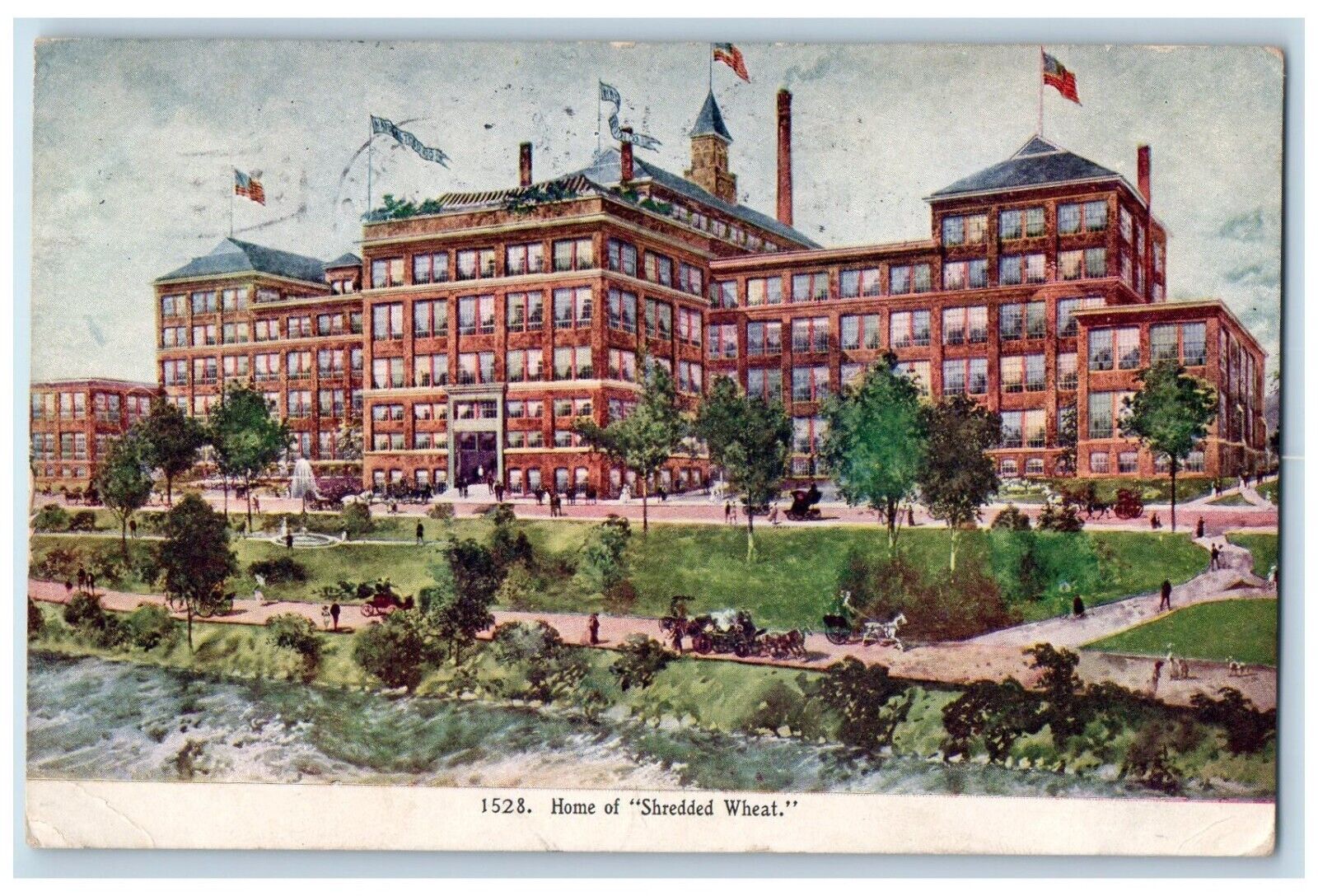 1907 Home Shredded Wheat Exterior Building Road Niagara Falls New York Postcard