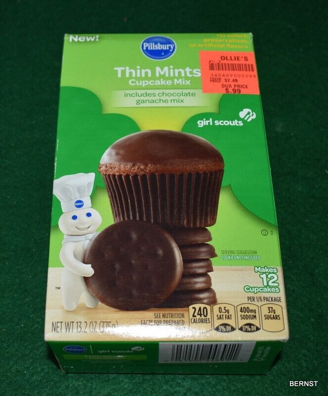 VINTAGE GIRL SCOUT - 2018 EMPTY BOX- GIRL SCOUT THIN MINT CUPCAKE MIX