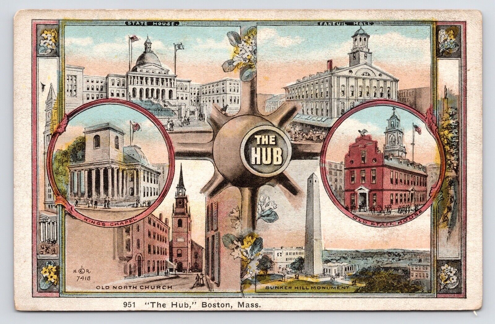 c1920s~The Hub~Multi view~Main streets~Landmarks~Boston MASS MA~VTG Postcard