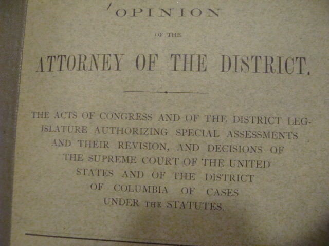 1880 OPINION of the ATTORNEY of the DC; REVISION of ASSESSIMENTS 25pgs