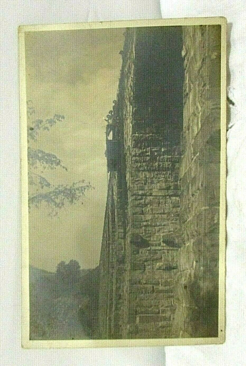 RPPC Real Photo Postcard 1915-1930 Unknown Place 3 Men Up High Elevator?