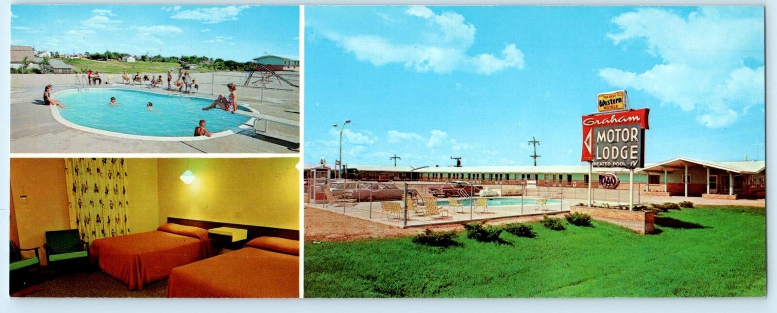 MURDO, South Dakota SD ~ Roadside Motel GRAHAM MOTOR LODGE c1960s Long Postcard