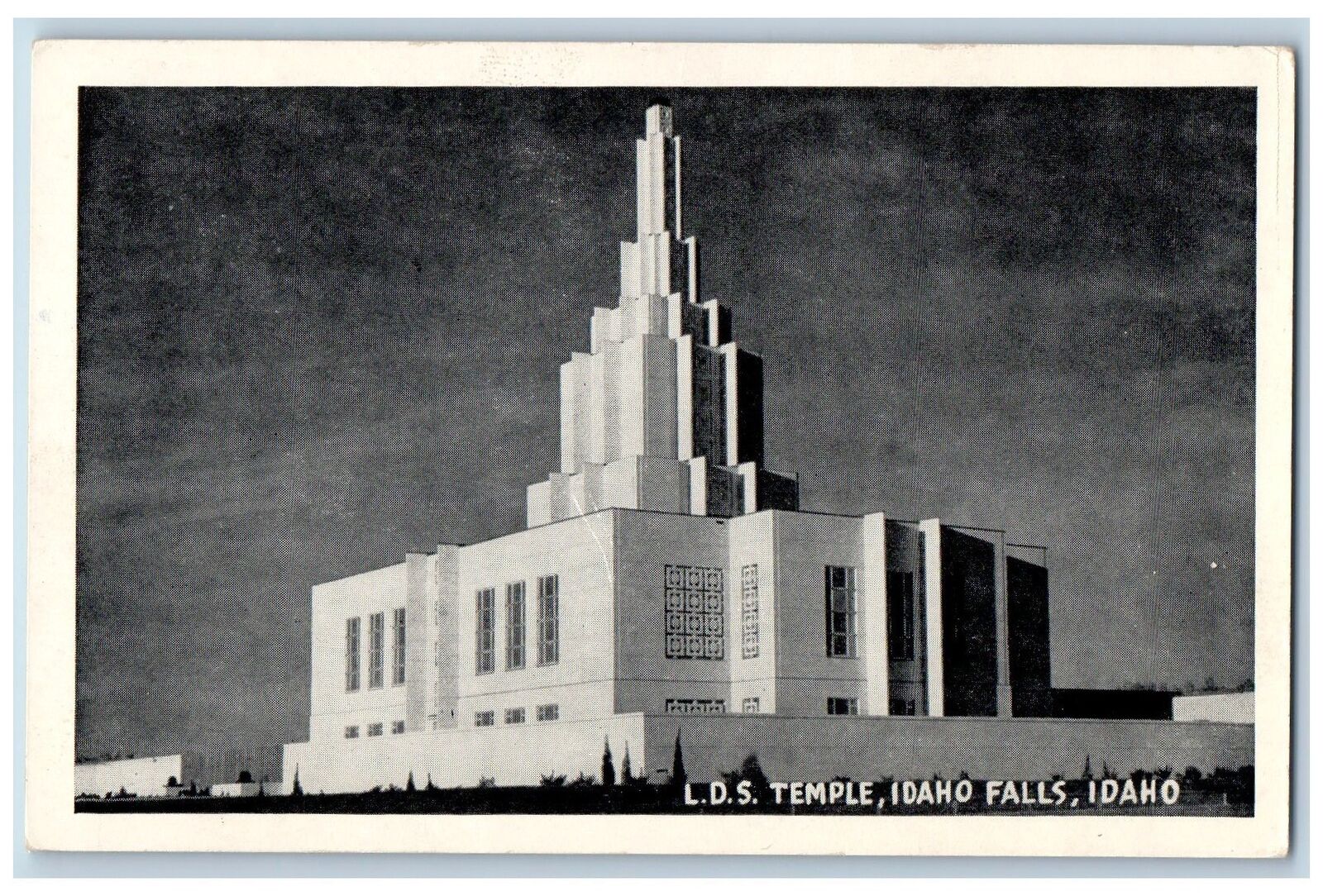 Idaho Falls Idaho ID Postcard  Latter Day Saints Temple Exterior c1940s Vintage