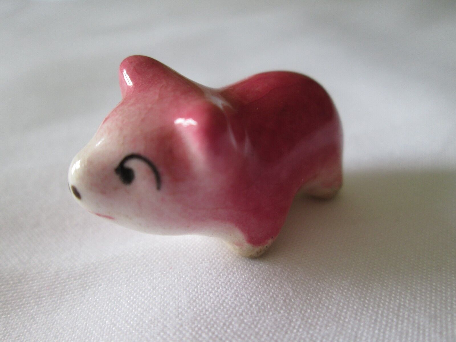 Vintage Miniature Porcelain Pink Baby Pig Piggy