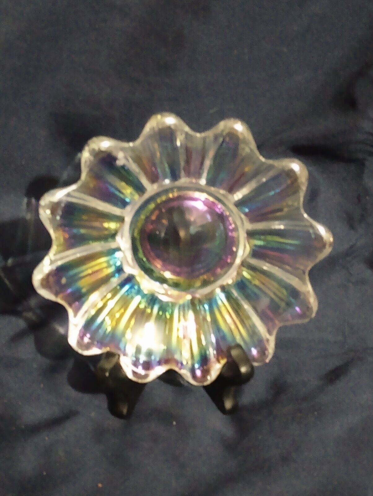 VINTAGE  IRIDESCENT GLASS FLOWER PEDALS  Carnival Glass