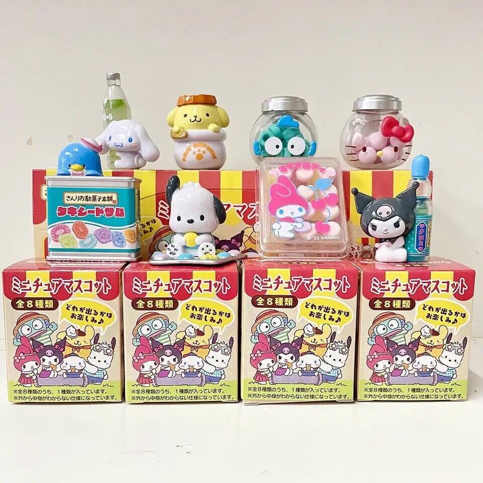 Sanrio Dagashi Honpo Miniature Mascot Soda Shop Blind Box FULL BOX SET Of 8