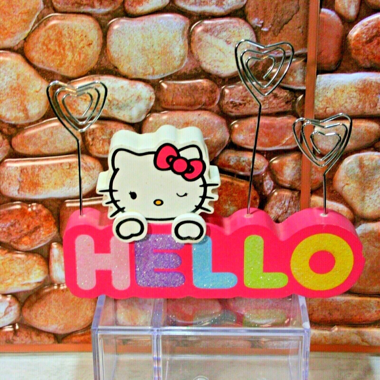 Sanrio Pink Hello Kitty 2012 Wood & Metal Picture Holder Card Holder Home Decor