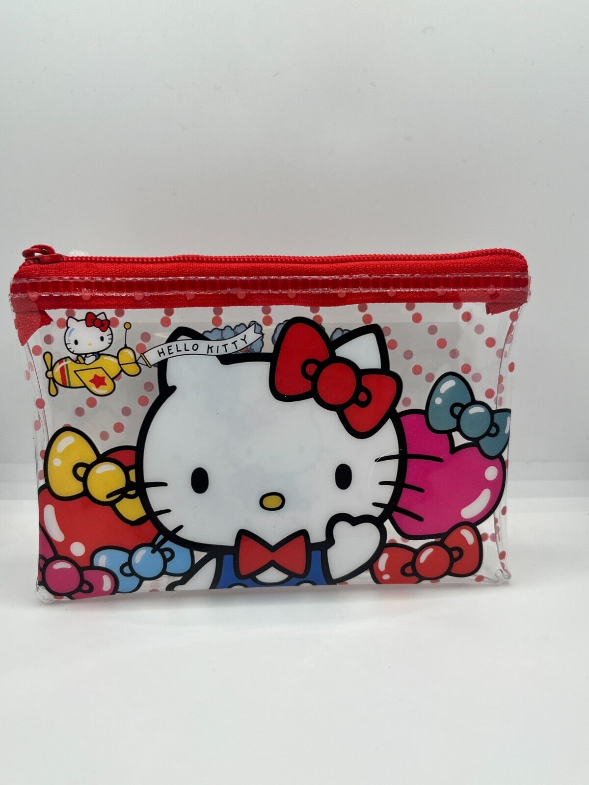Hello Kitty 50th anniversary flat pouch zipper bag  SANRIO Hello Kitty RED