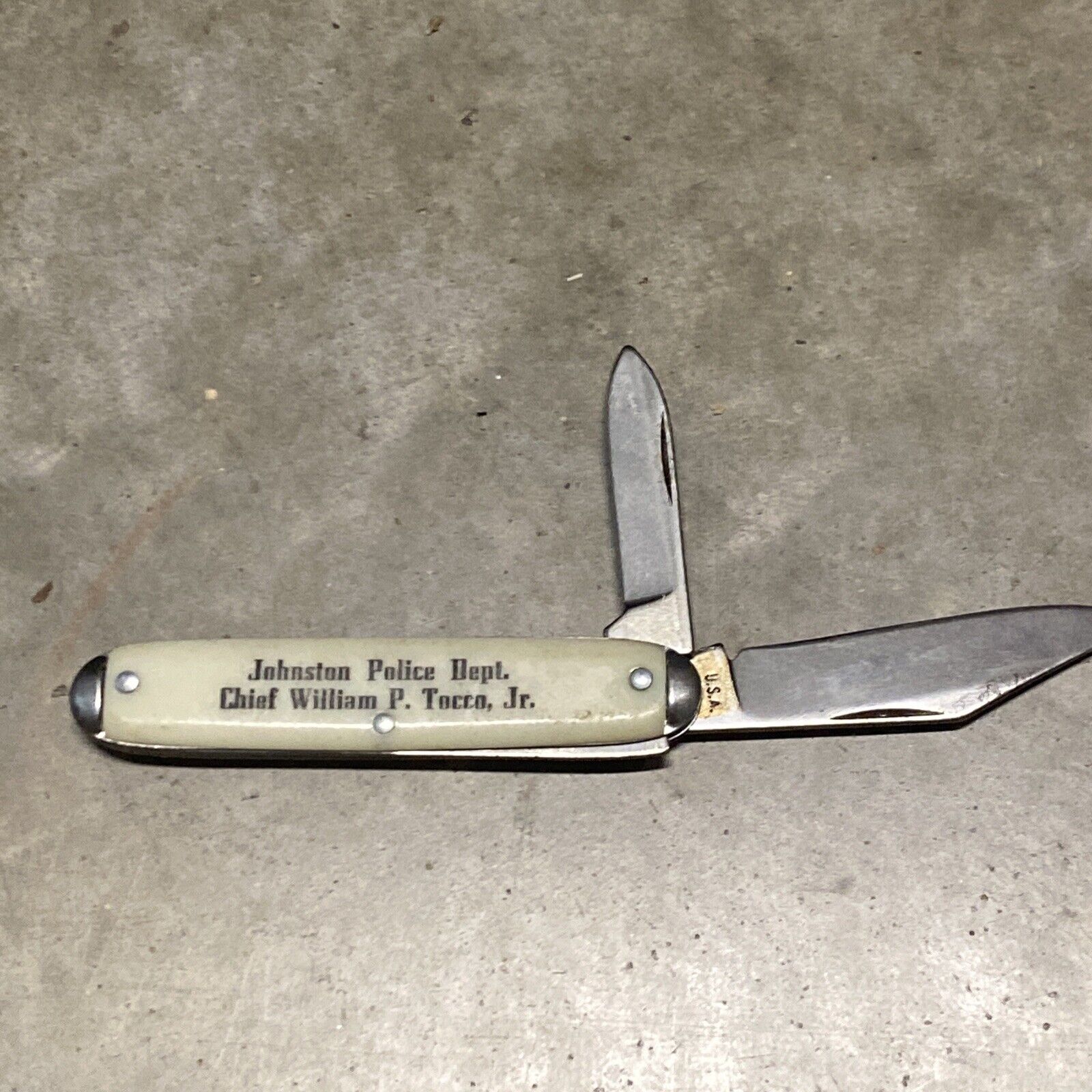 Vintage Made In USA Trapper Folding Hunter Dual Blade Pocket Knife~Unknown Maker