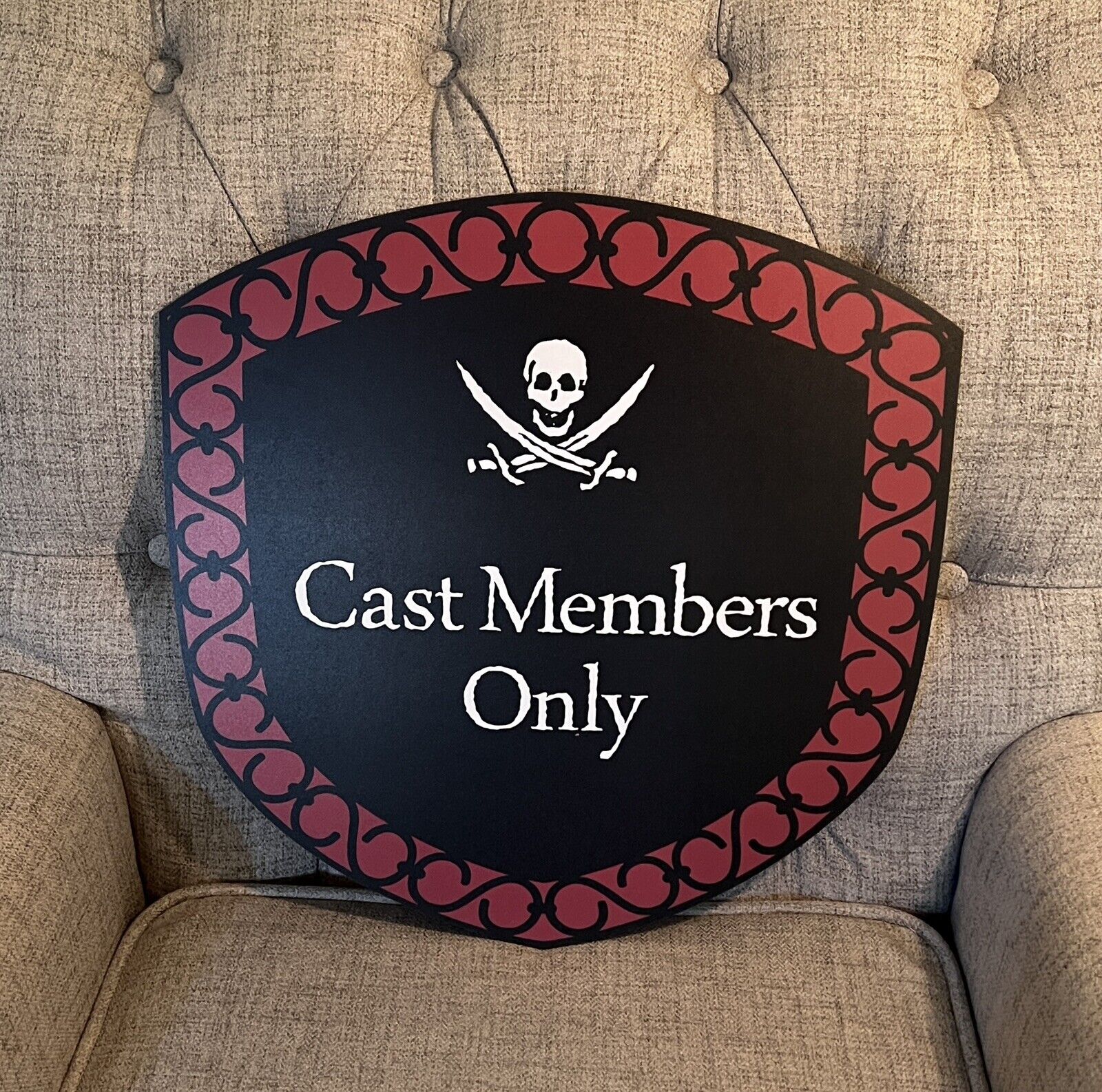Pirates Of The Caribbean “Cast Members Only” Sign Prop Replica 18x18” POTC WDW