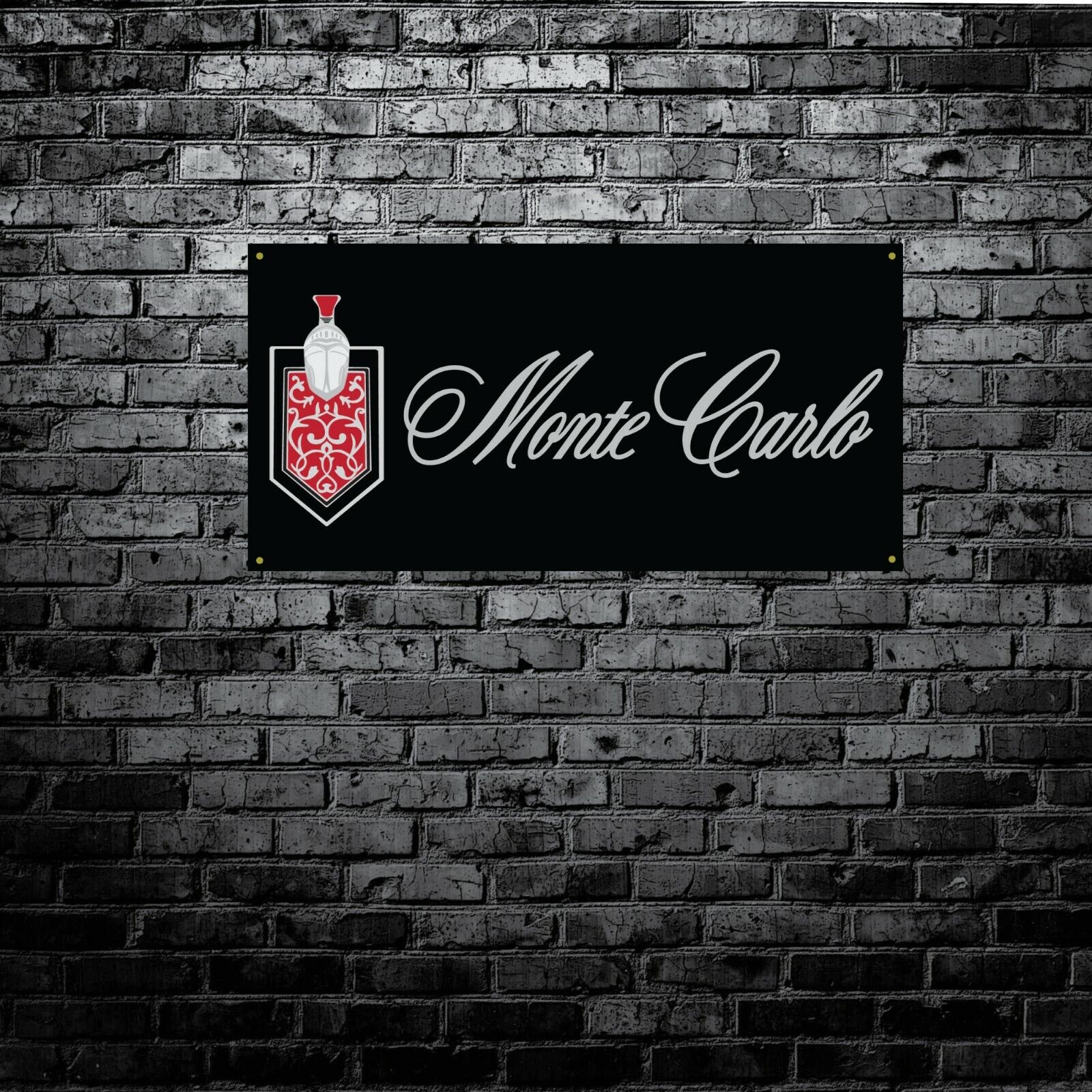 MONTE CARLO CREST logo Classic banner Garage Workshop SHIPS FREE