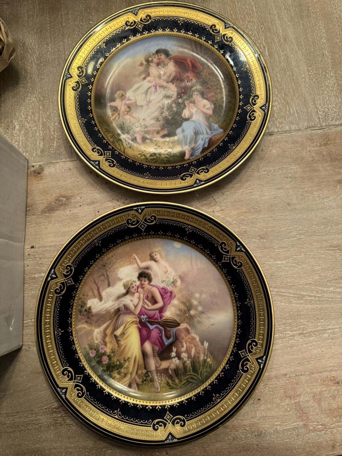 Royal Vienna Portrait of Henriette de France Hand Painted Porcelain Wall Plates
