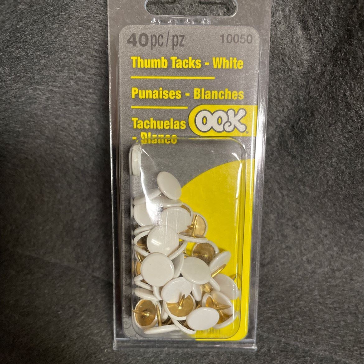 Case Lot (100) 40-pack White Thumbtacks