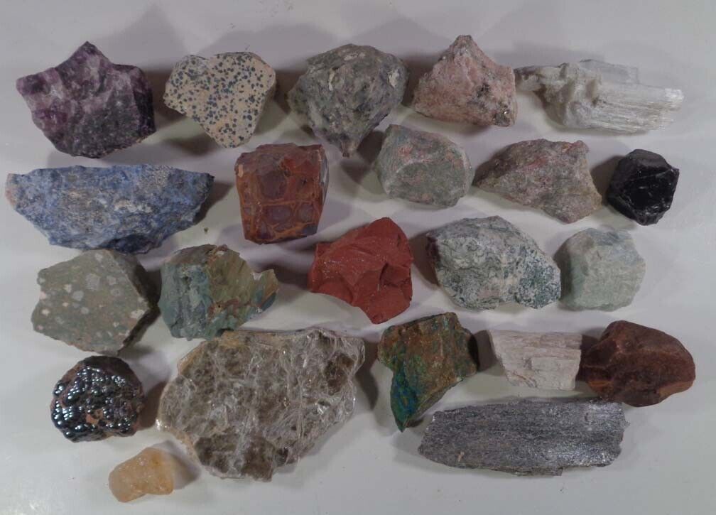Mixed Lot of Mineral Rock Specimens - 7.15 lbs. - Amazonite Obsidian & More 