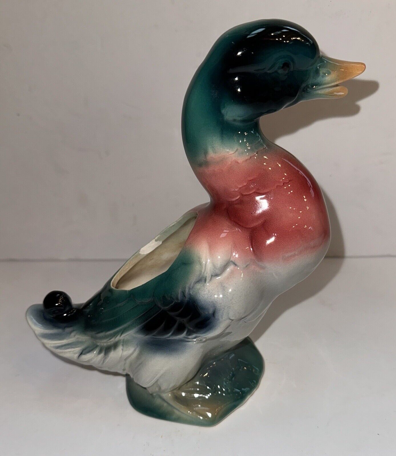 Vintage 1950\'s  Royal Copley Ceramic Mallard Duck Planter