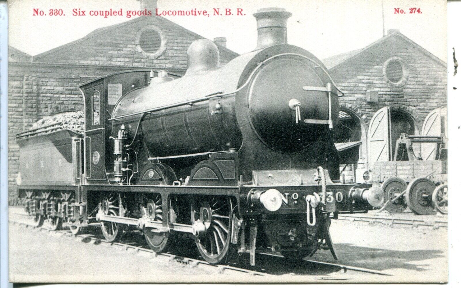 UK North British Railway NBR Six Coupled Goods Locomotive Steam Engine postcard