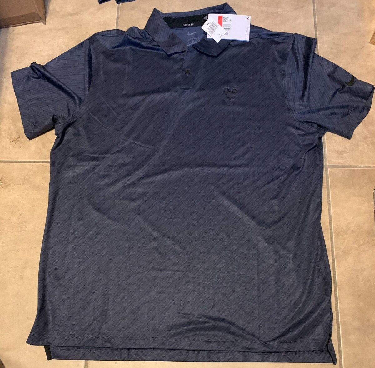 Nike Dri Fit Disney Park Excl. Mickey Mouse Navy Blue Polo Golf Shirt M NEW