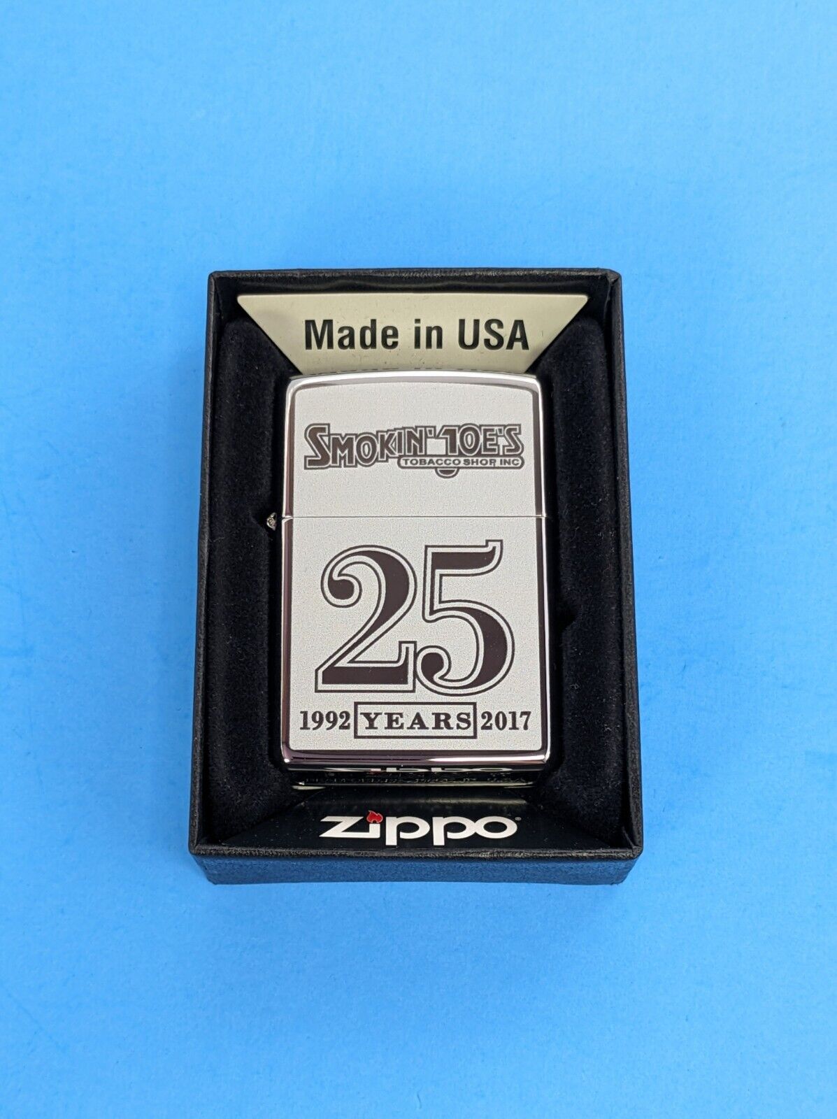 Zippo Smokin Joe's Tobacco Shop, Inc. '25 Years' Unfired With Original Box