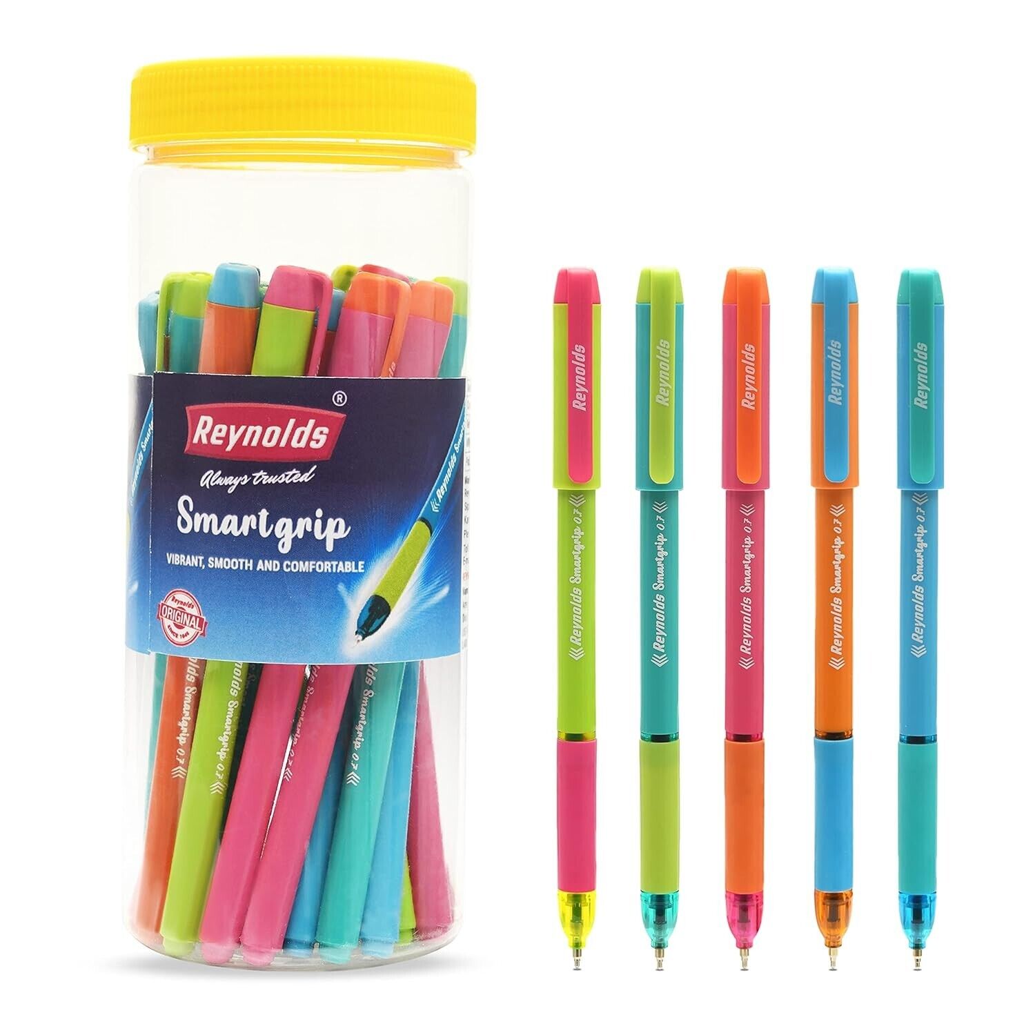 Ball Point Pen Set With Comfortable Grip Pens For Students 0.7 mm Tip Size