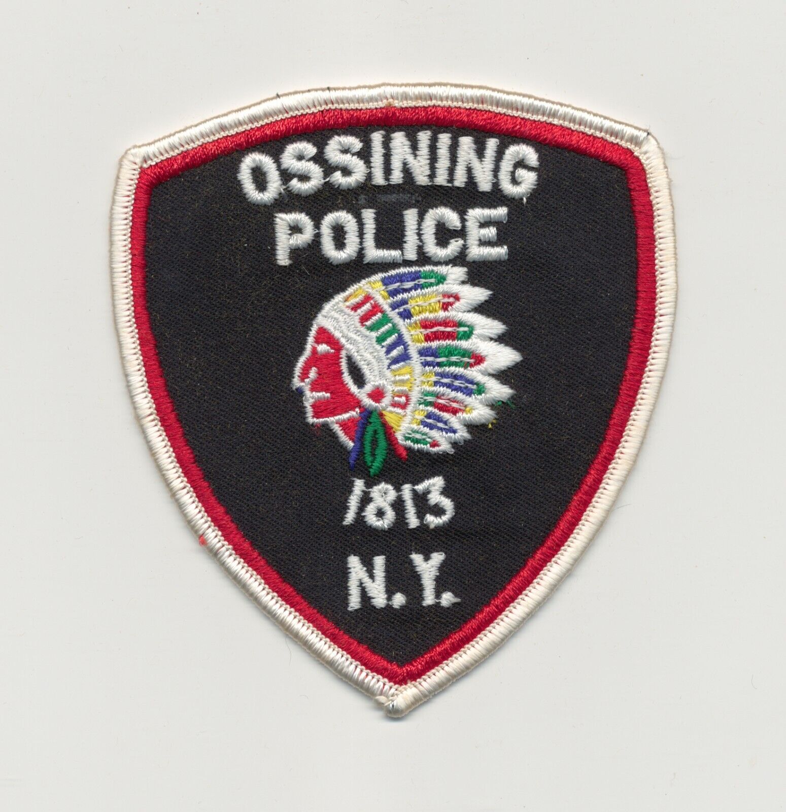 Ossining NY Police Shoulder Patch (Obsolete) - Native American Design