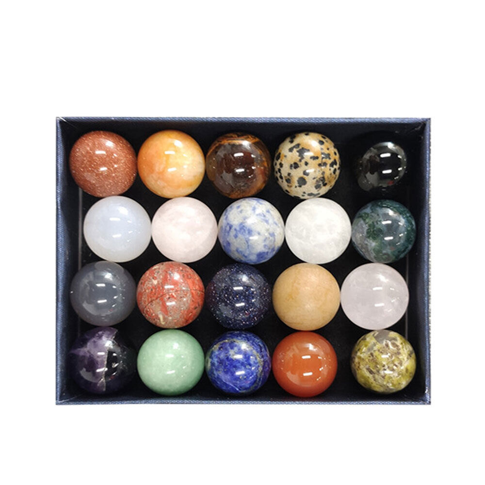 20pcs Wholesale Mixed Natural Ball Quartz Crystal Sphere Reiki healing 16mm+ Box