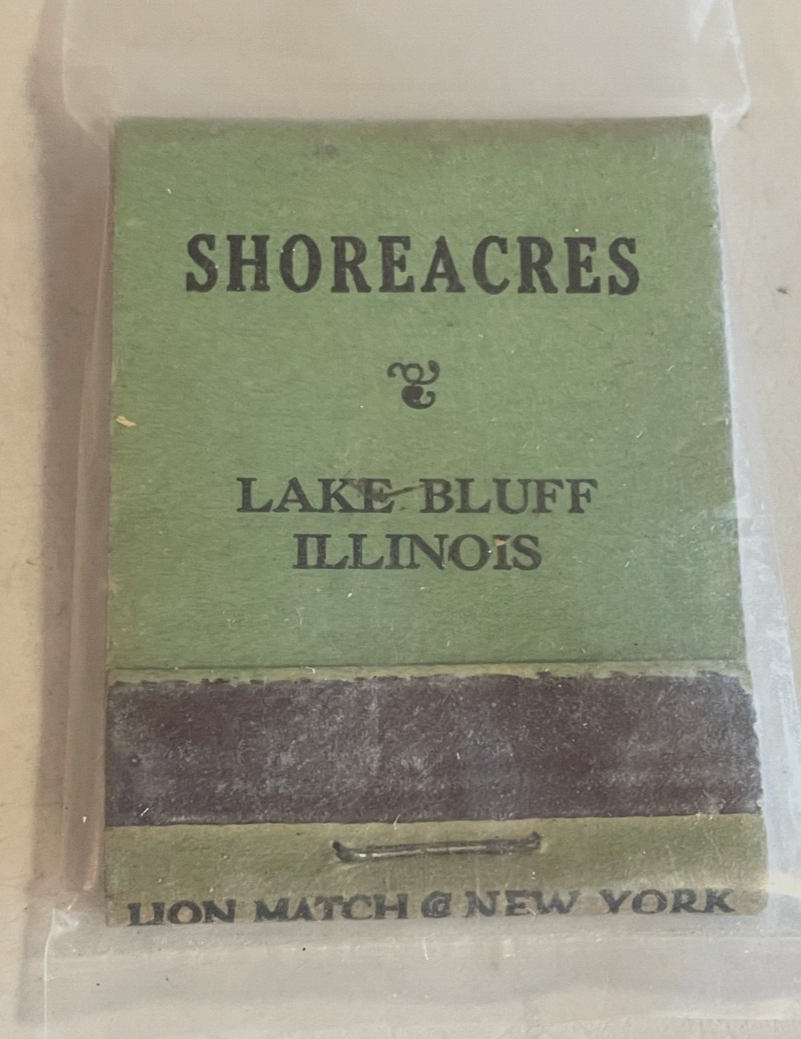 Vintage Matchbook SHOREACRES - LAKE BLUFF, IILLINOIS -FULL Book of 20, Unused