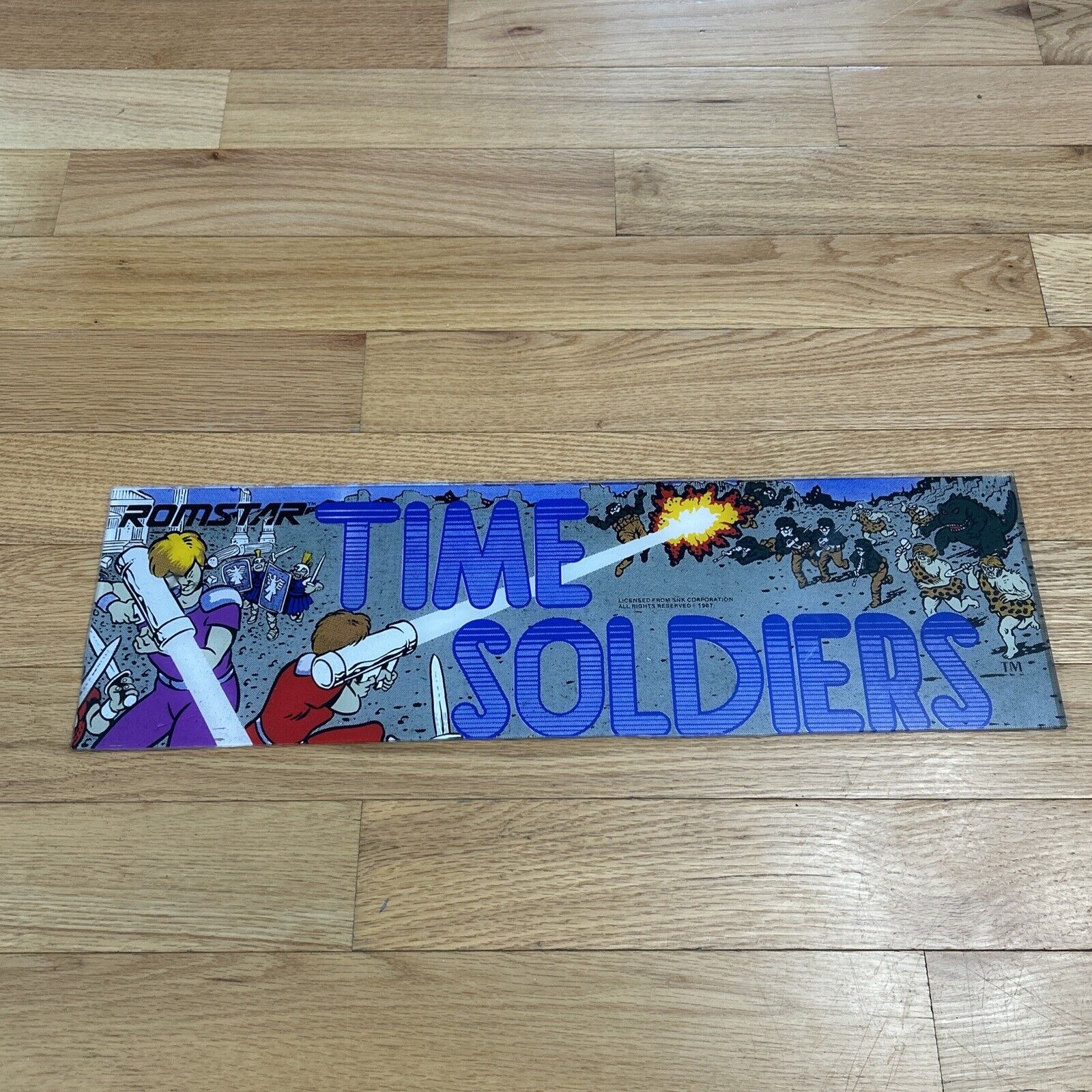 Original Authentic Time Soldiers PLEXI sign marquee Romstar 1987
