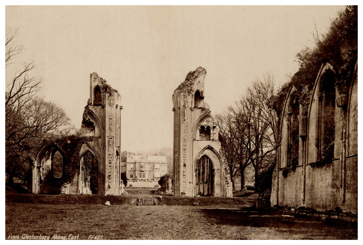 Francis Frith, England, Glastonbury Abbey, Ruins Vintage Albumen Print Print 