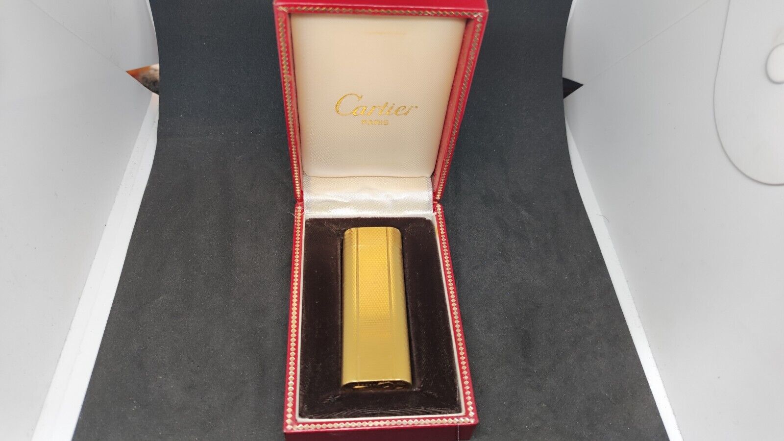 Vintage Cartier Gas Lighter Gold with Box Working Condition Vol.3