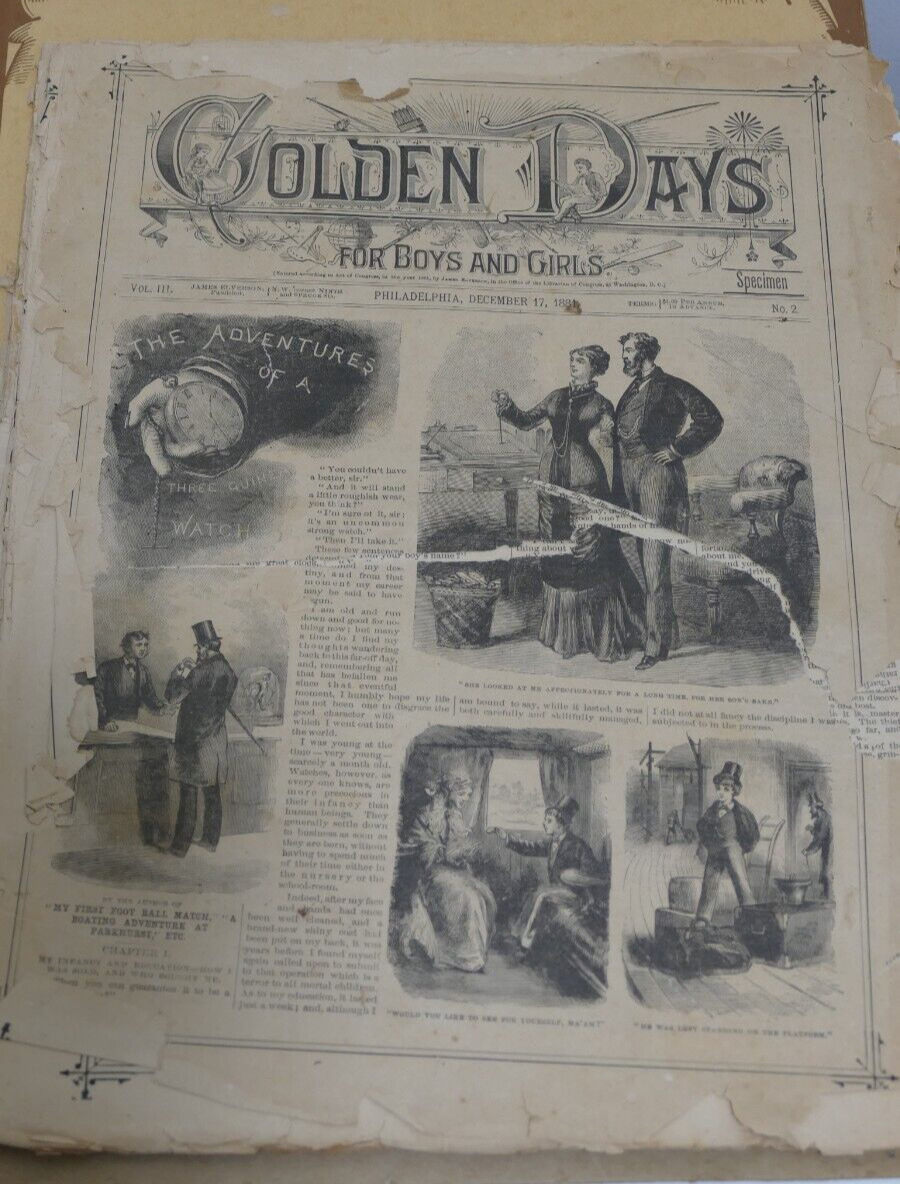 Antique Newspaper 1881 December 17th Golden Days