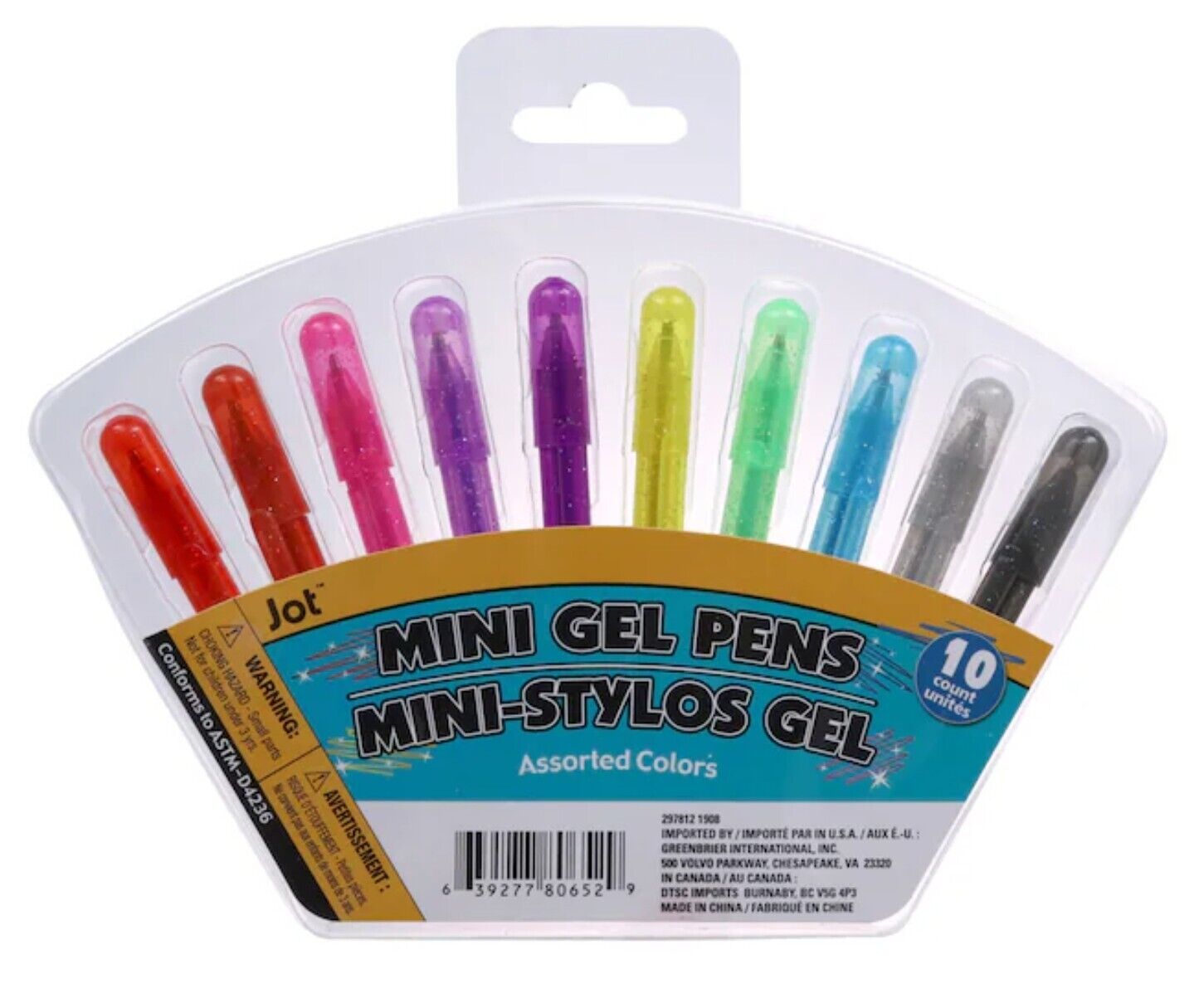 Colorful Mini Gel Pens/Smooth Flow & Great for Writing or Drawing/10-PC.