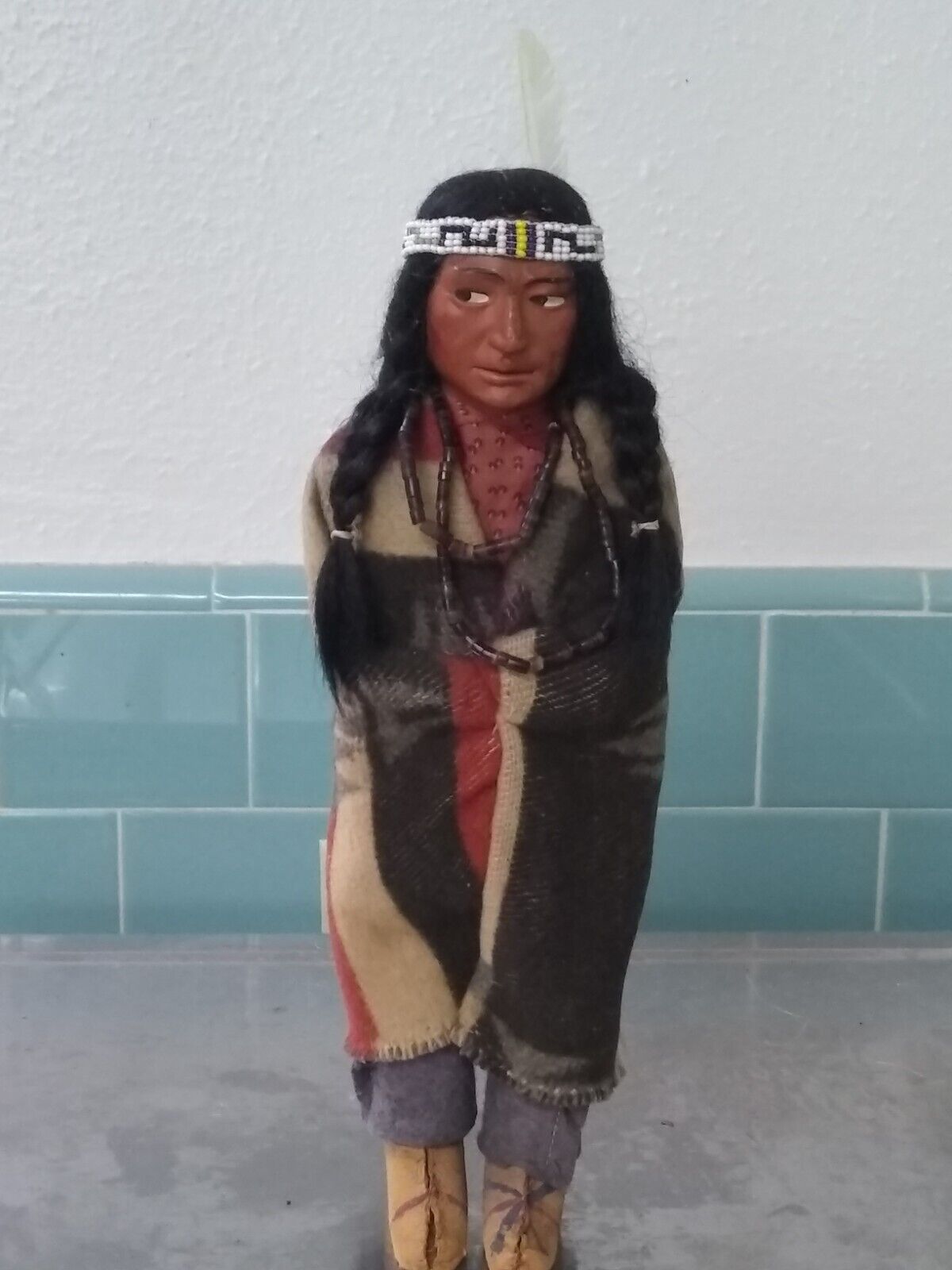RARE 1920s Skookum Native American Indian Doll Swastika Label- NICE- SEE VIDEO
