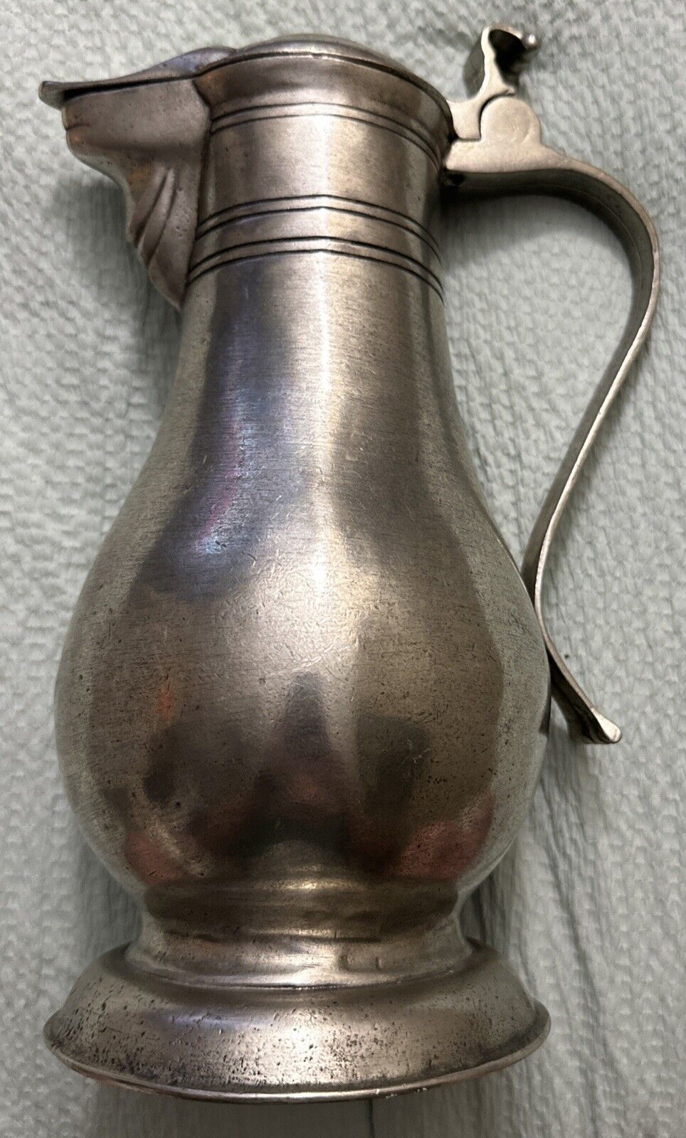 SKS Zinn 95 Large Pewter Carafe With lid 11” Tall HTF - Heavy EUC - Germany
