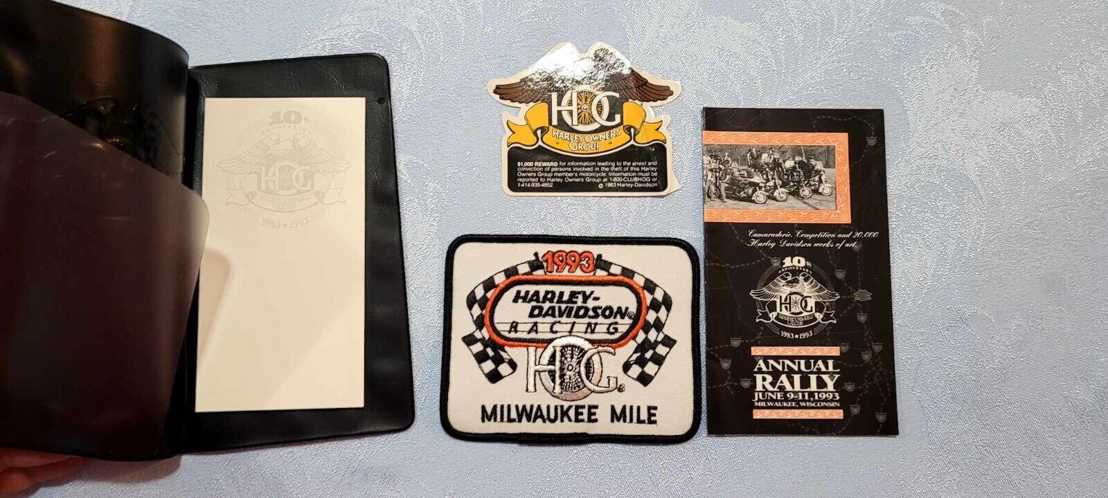 HOG Vintage 1993 Harley Davidson Racing Milwaukee Mile Patch pad sticker as seen