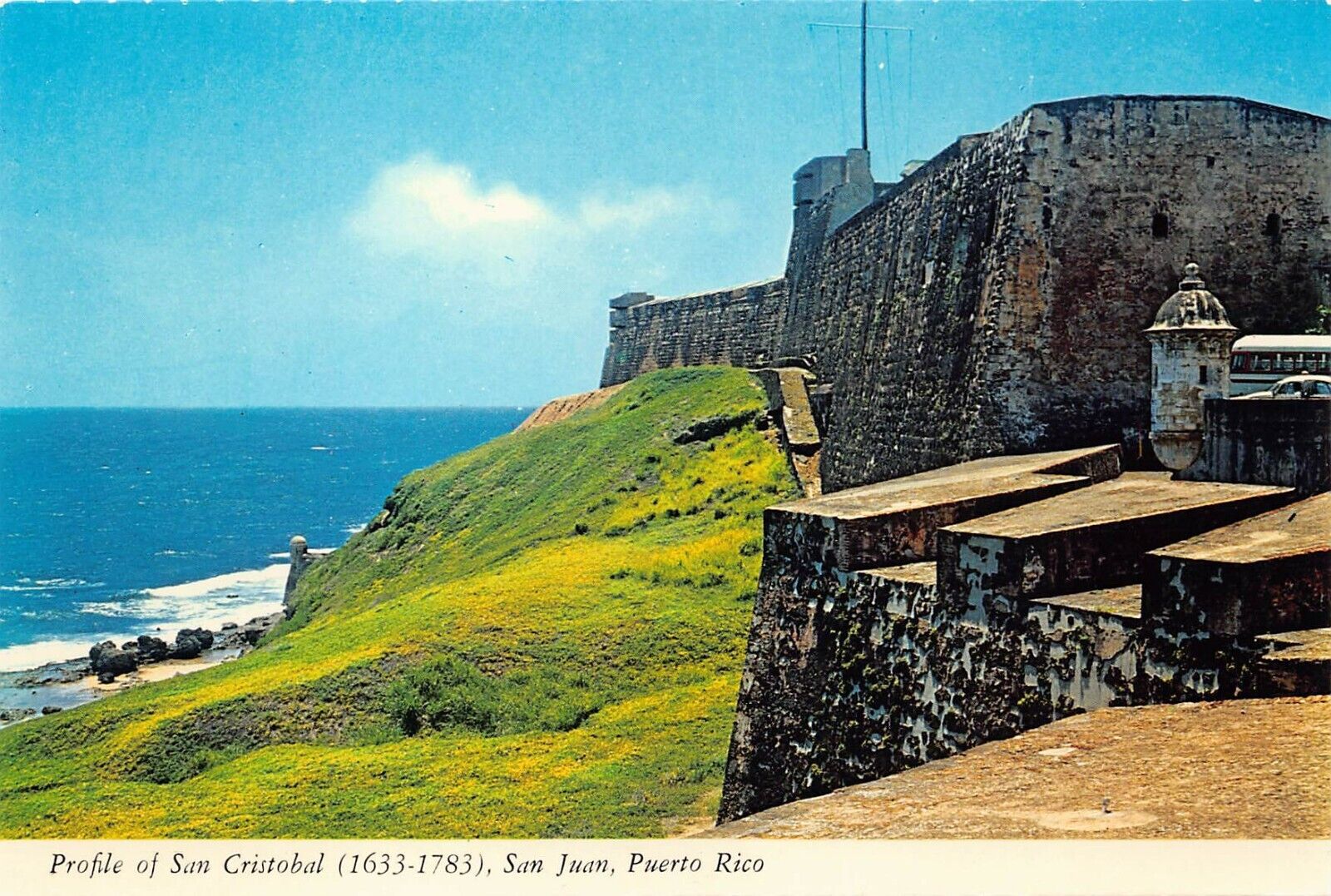 Puerto Rico San Juan Cristobal Medieval Fort North Wall 6x4 Vtg Postcard U5