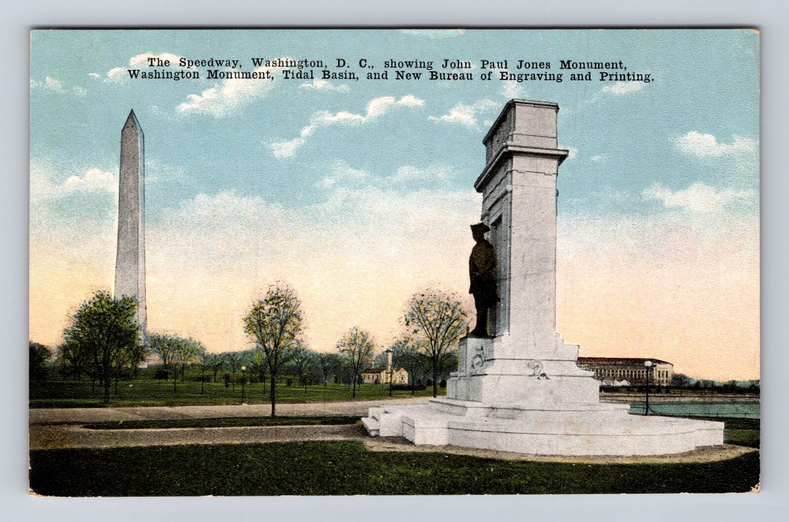 Washington DC, The Speedway, Monuments, Bureau Antique, Vintage Postcard