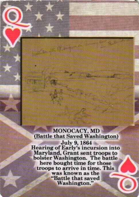 Monocacy MD (Battle that Saved Washington) July 9, 1864 Civil War Playing Card