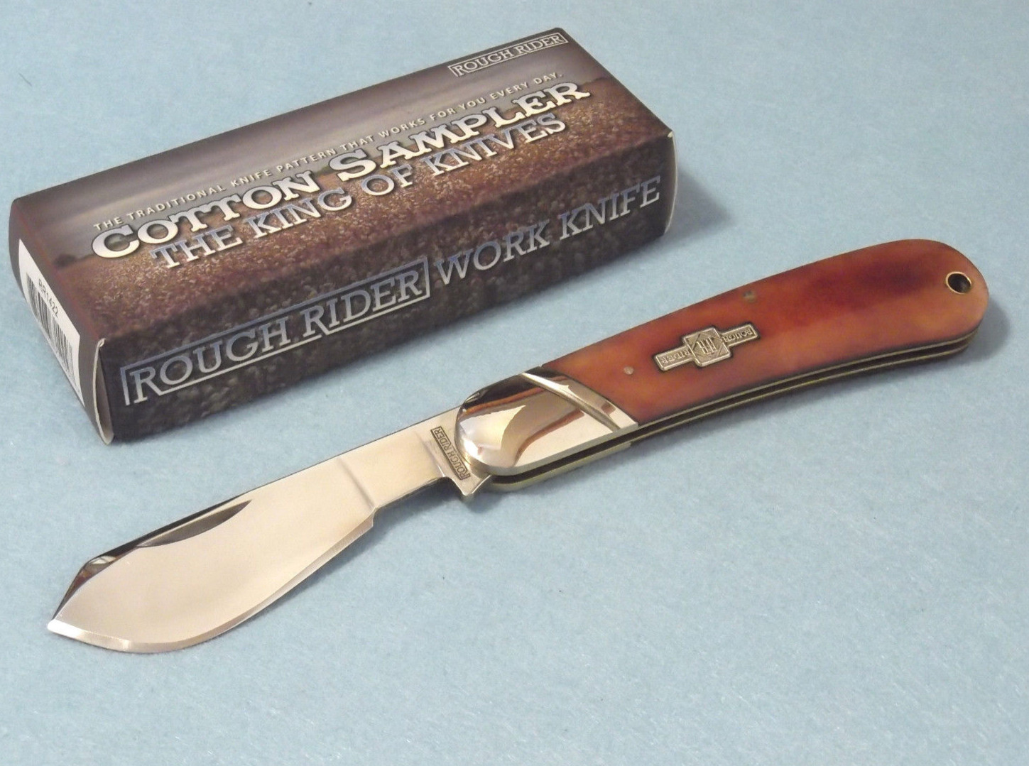 ROUGH RYDER RR1422 COTTON SAMPLER Brown smooth bone pocket knife 4 1/8\
