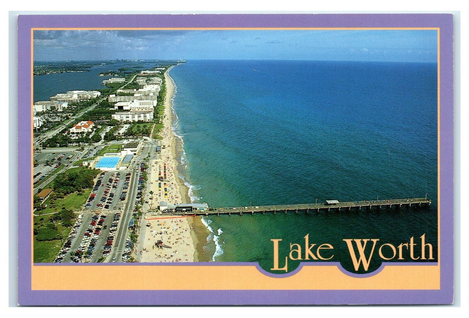 Postcard Lake Worth Florida looking North D54