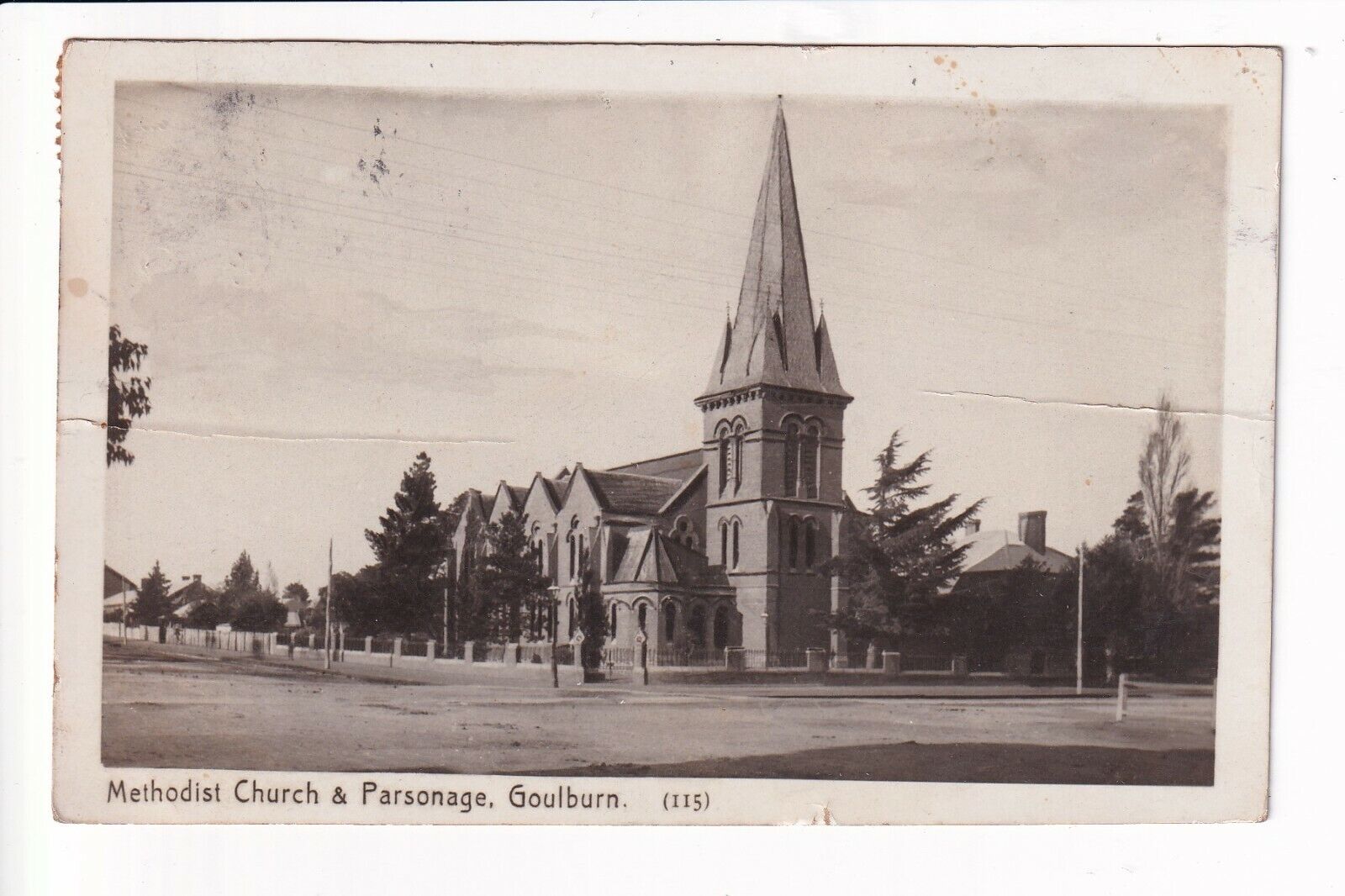 Goulburn Methodist Church & Parsonage c.1908 RPPC
