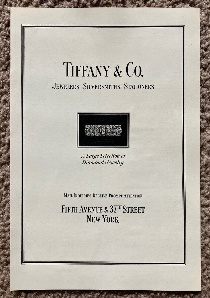 Vtg 1931 Tiffany & Co Diamond Jewelry 5th Ave NY Art Décor 1930\'s Print Ad