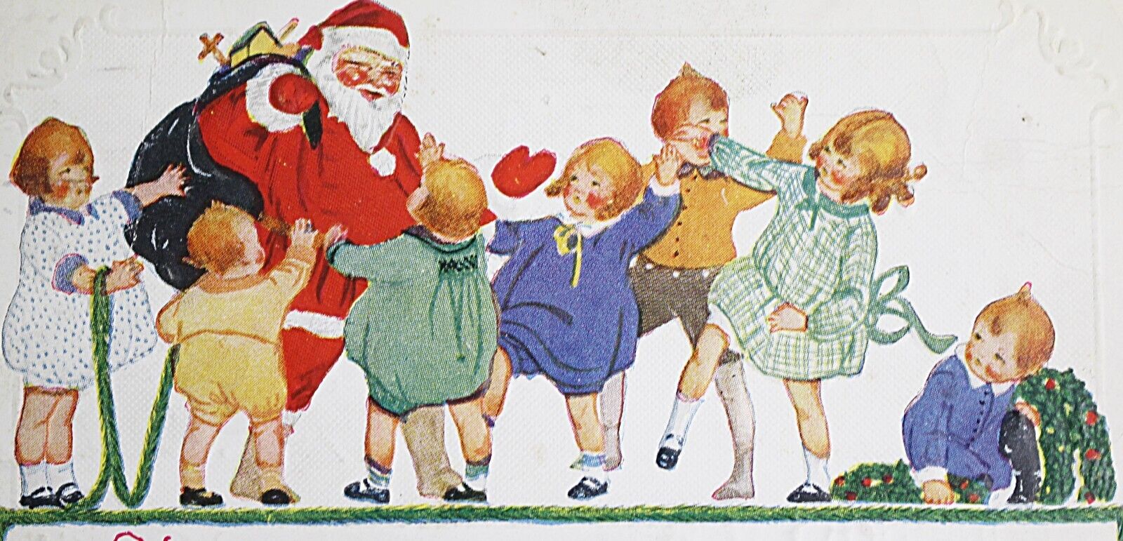 Christmas Santa Claus PostCard Circa 1910s Made in USA Merry Christmas Card #108