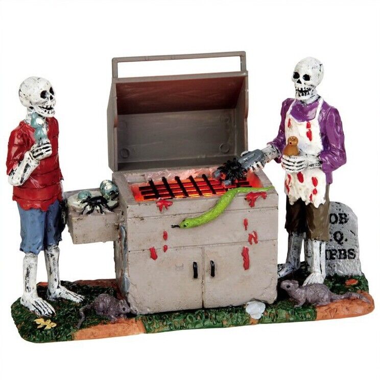 Lemax GORY GRILLIN Skeletons # 54912 Halloween Spooky Town Village Figurine NEW
