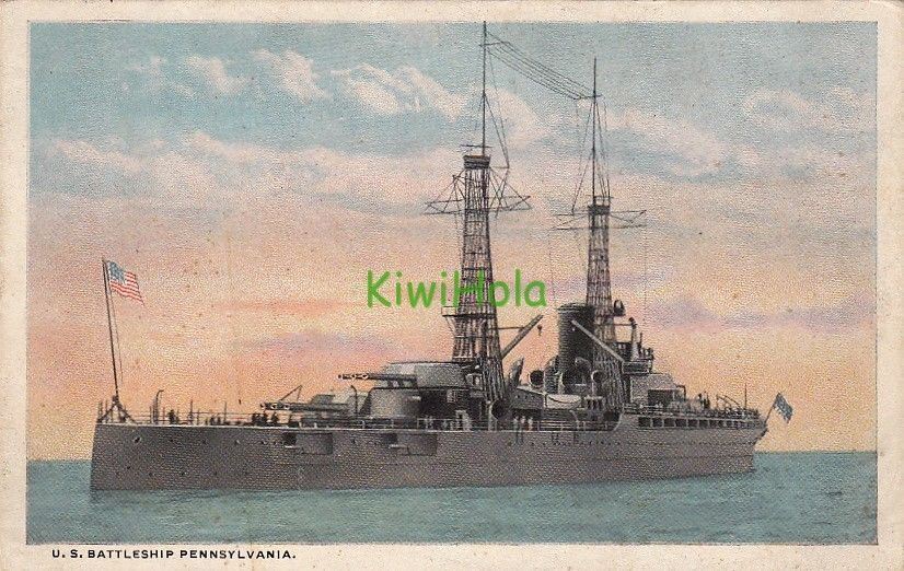 Postcard Ship US Battleship Pennsylvania