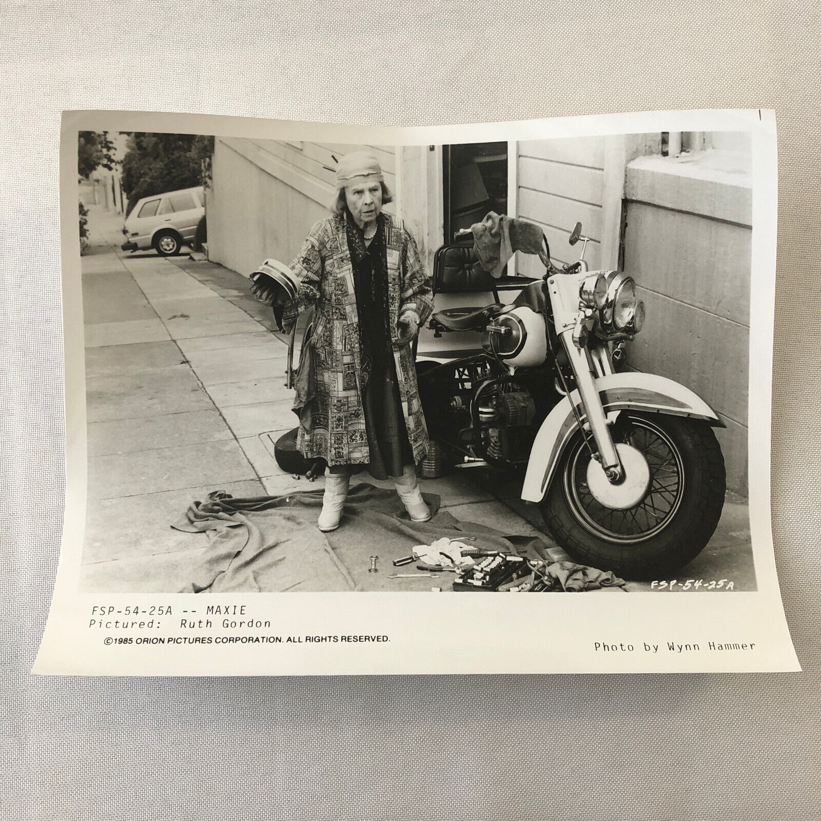 Vintage Movie Film Press Photo Photograph Maxie Ruth Gordon Motorcycle Bike 1985