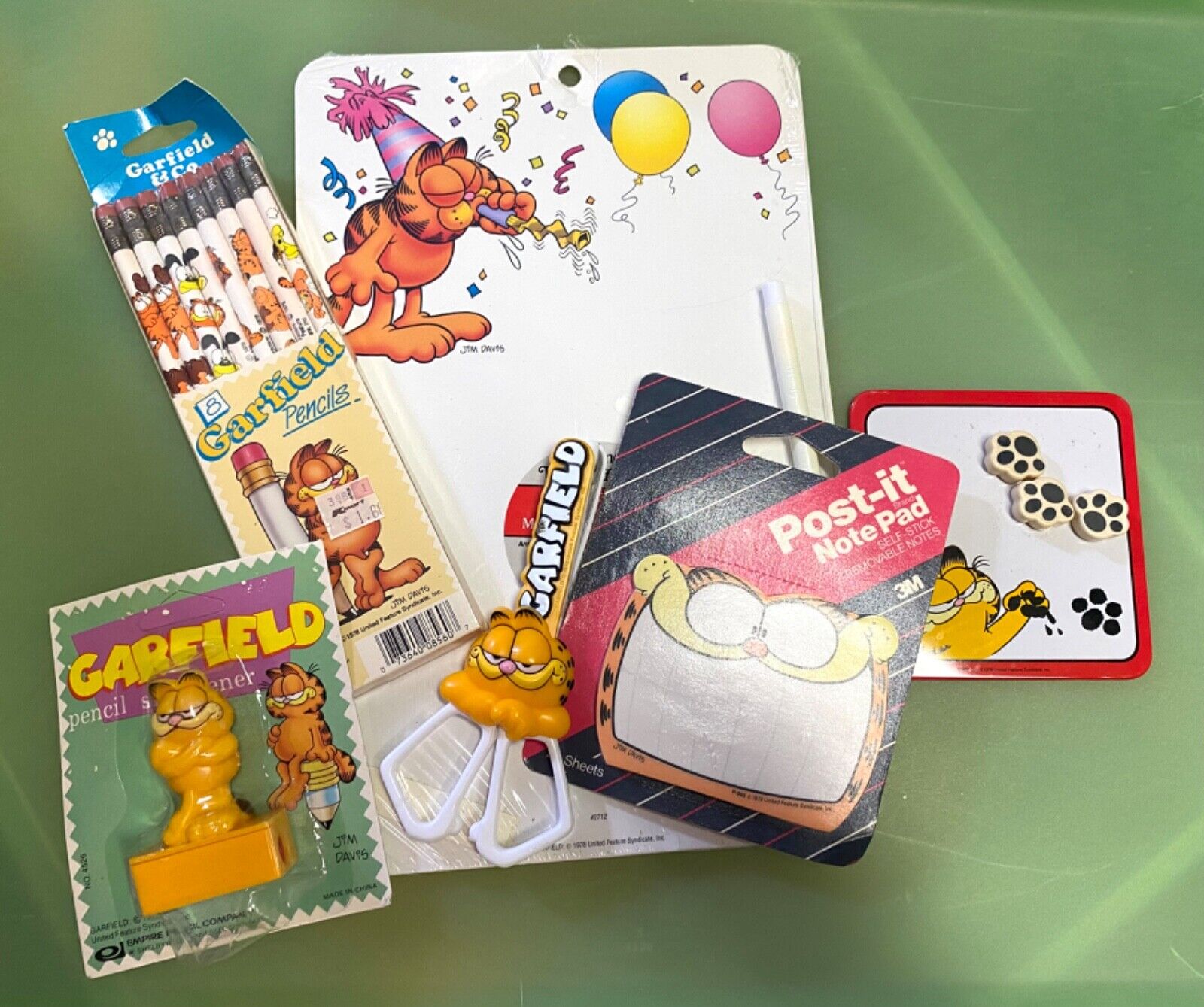 Vintage Garfield items, pencils and more