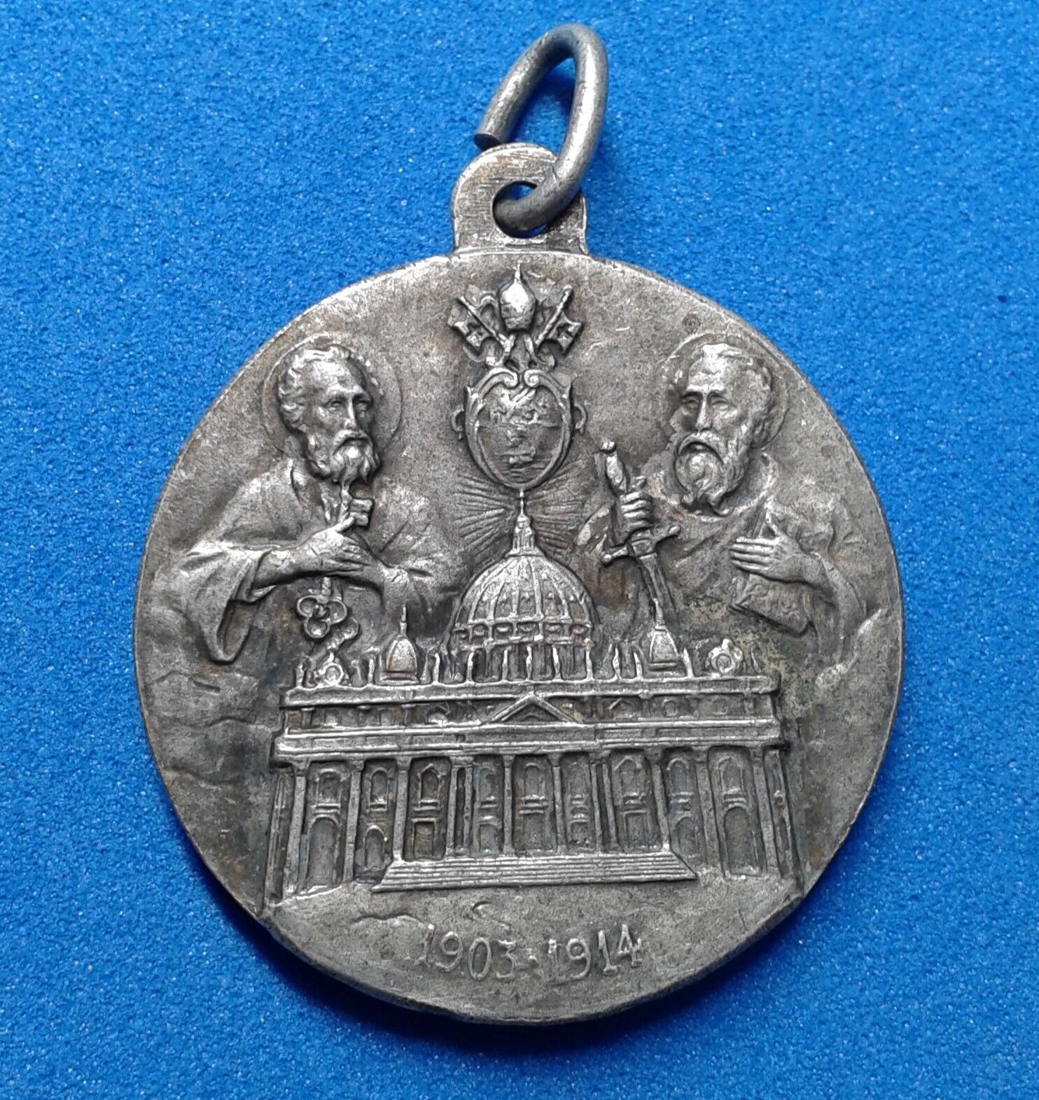 Vintage Catholic Medallion Saints Peter and Paul 1903 - 1914. PIUS P.P.X