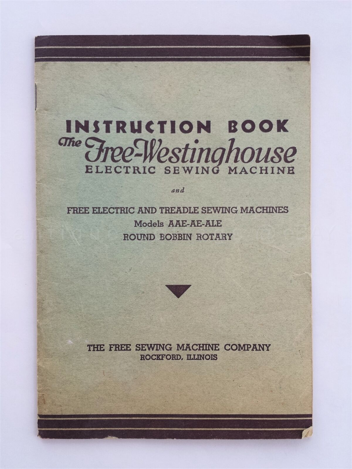 1934 vintage WESTINGHOUSE ELECTRIC SEWING MACHINE INSTRUCTION BOOK rockford il
