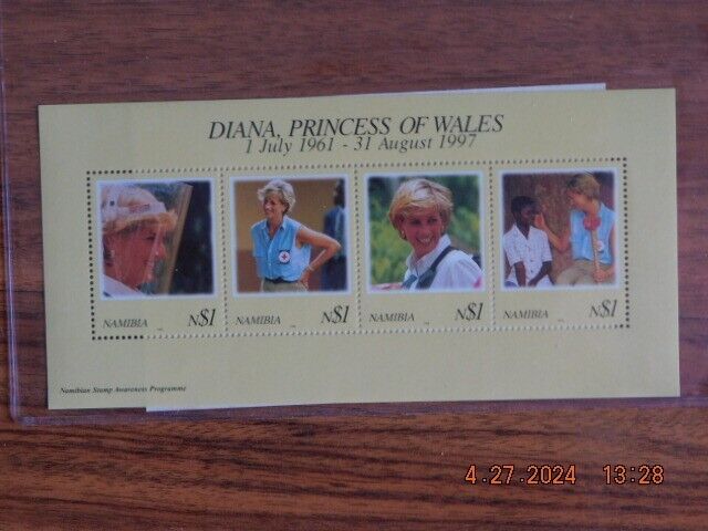 Princess Diana British Commonwealth Block of 4 Offical Legal Postage Stamps